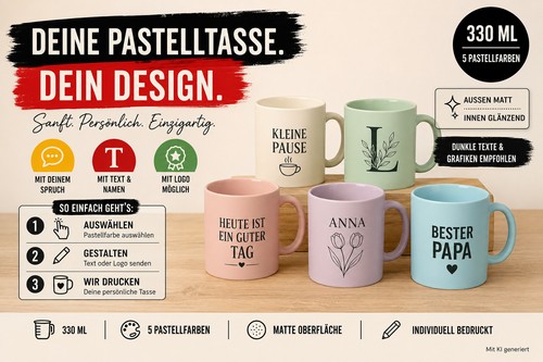 Personalisierte pastelltasse - personalisierte,