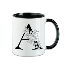 Buchstaben Tasse Schwarz mit