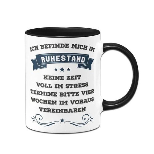 Tasse mit spruch ruhestand - tasse,