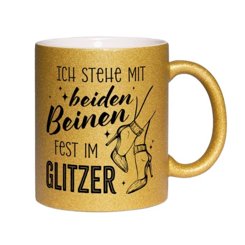 Glitzertasse ich stehe mit - glitzertasse,