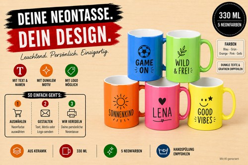 Personalisierte neontasse foto - neontasse,