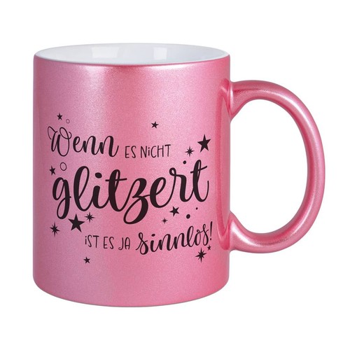 Metallic tasse mit spruch - tasse,