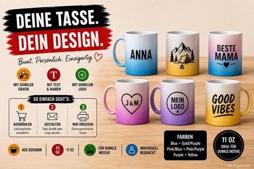 Personalisierte glitzertasse - personalisierte,