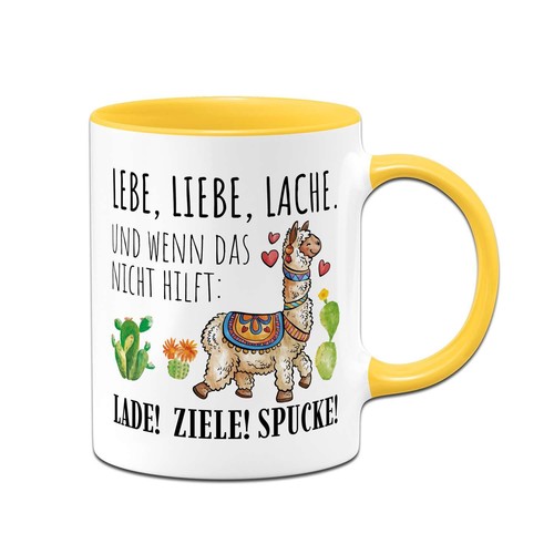 Tasse mit spruch lebe - mit,