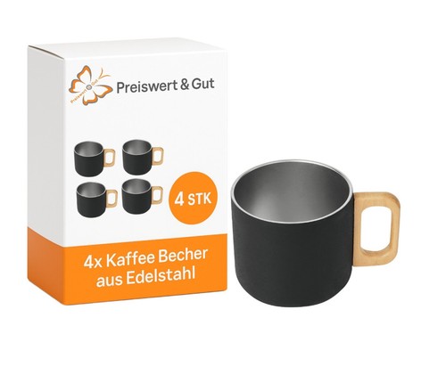 Kaffee becher edelstahl - 4x,