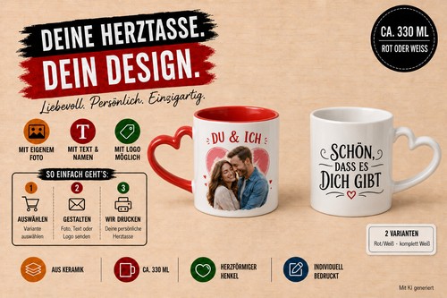Personalisierte herztasse foto - herztasse,