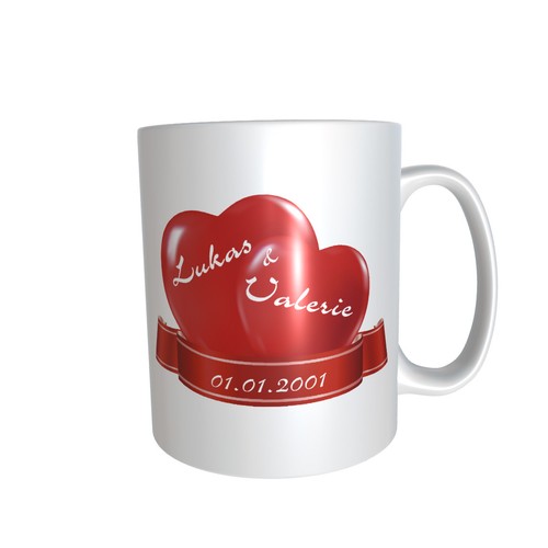 Tasse herzen wunschnamen - herzen, m.