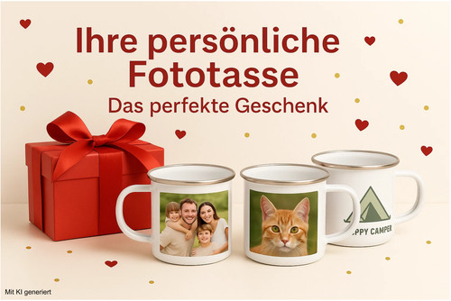Emaille tasse fototasse - emaille,