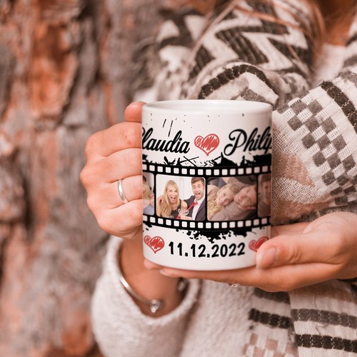 Tasse mit wunschtext datum - mit, 4