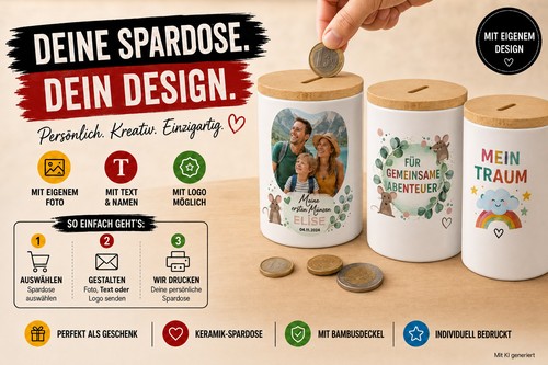 Spardose bambusdeckel - spardose,